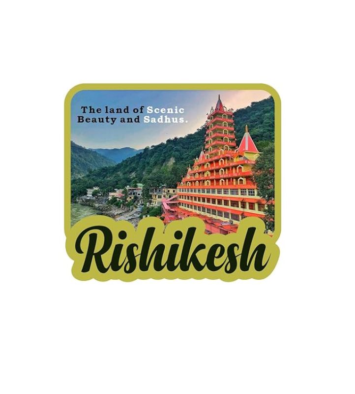 Rishikesh Fridge Magnet for Refrigerator Whiteboard, Kitchen, and Office Indian Souvenir Fridge Magnet Refrigerator Door Stickers Magnet (Rishikesh 3)