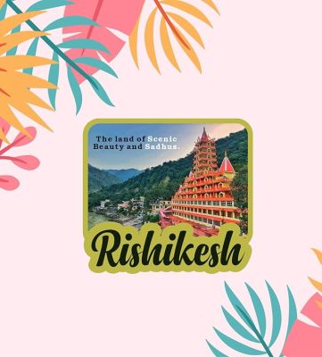 Rishikesh Fridge Magnet for Refrigerator Whiteboard, Kitchen, and Office Indian Souvenir Fridge Magnet Refrigerator Door Stickers Magnet (Rishikesh 3)