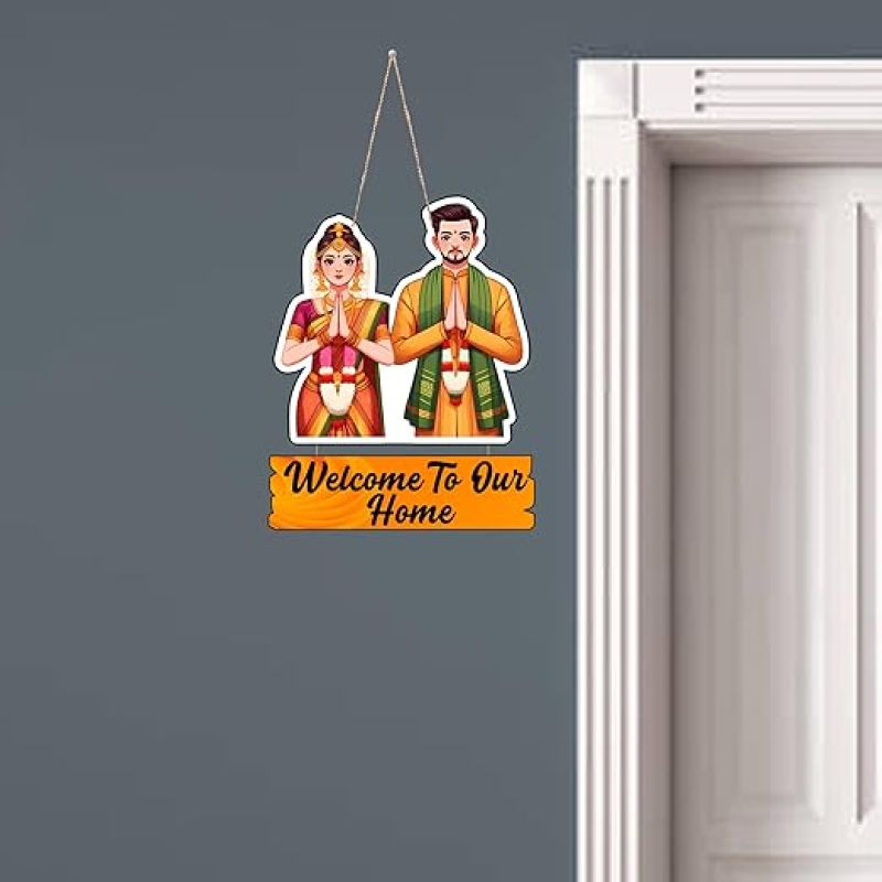 Welcome To Our Home Decorative Wall Art  Wall Decoration Items for Living Room  Home Decor Items for Living Room  Front Door Wall Hanging  Modern House Decoration Item For Gift