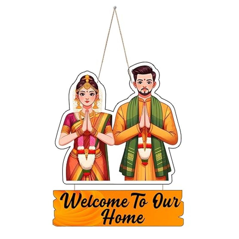 Welcome To Our Home Decorative Wall Art  Wall Decoration Items for Living Room  Home Decor Items for Living Room  Front Door Wall Hanging  Modern House Decoration Item For Gift