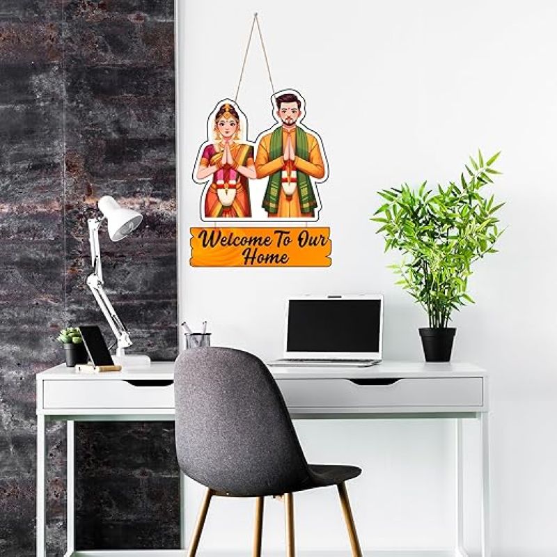 Welcome To Our Home Decorative Wall Art  Wall Decoration Items for Living Room  Home Decor Items for Living Room  Front Door Wall Hanging  Modern House Decoration Item For Gift