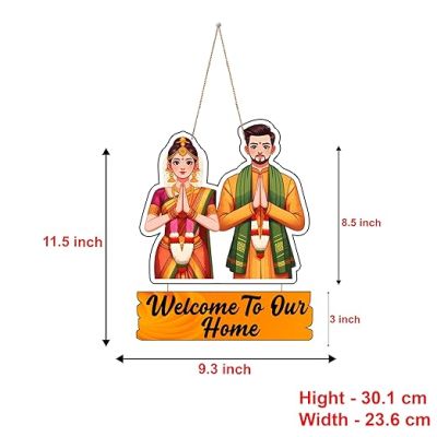 Welcome To Our Home Decorative Wall Art  Wall Decoration Items for Living Room  Home Decor Items for Living Room  Front Door Wall Hanging  Modern House Decoration Item For Gift