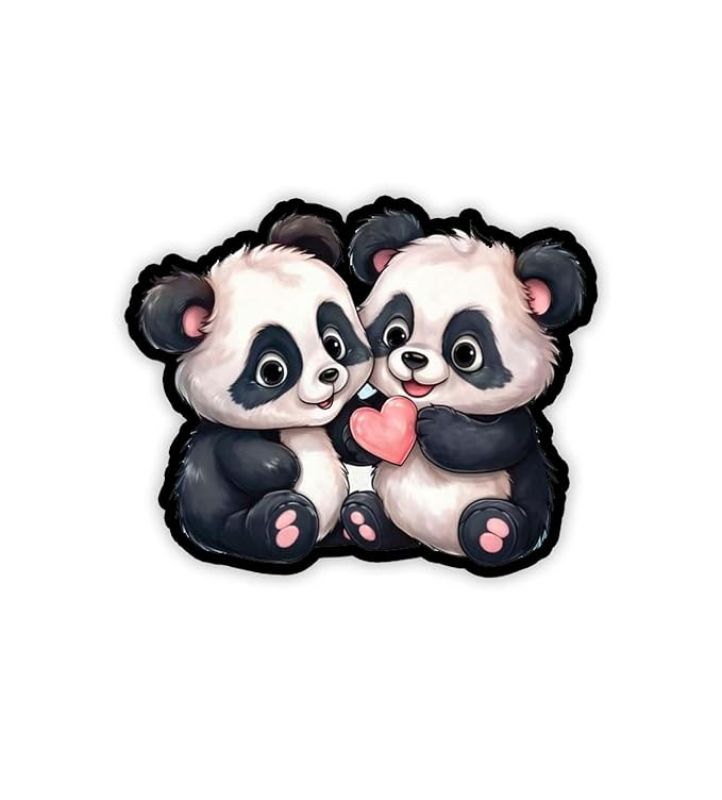 Cartoon Fridge Magnet for Kids  Gift and Decoration  Attractive Cartoon Theme Magnet for Indoor Decoration  Home & Kitchen Decor Stickers (Cute Two Panda)