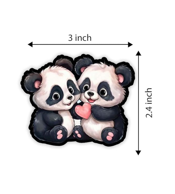 Cartoon Fridge Magnet for Kids  Gift and Decoration  Attractive Cartoon Theme Magnet for Indoor Decoration  Home & Kitchen Decor Stickers (Cute Two Panda)