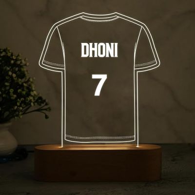 3D Illusion Personalized Cricket Jersey Night Lamp with Warm White Light  Gift for Cricket Lover  Cricket Fan Night Lamp  Gift for Birthday