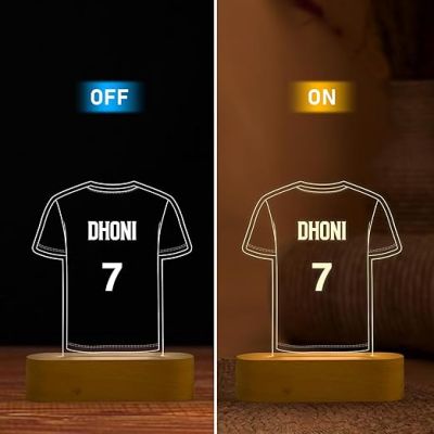 3D Illusion Personalized Cricket Jersey Night Lamp with Warm White Light  Gift for Cricket Lover  Cricket Fan Night Lamp  Gift for Birthday