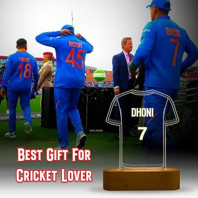 3D Illusion Personalized Cricket Jersey Night Lamp with Warm White Light  Gift for Cricket Lover  Cricket Fan Night Lamp  Gift for Birthday