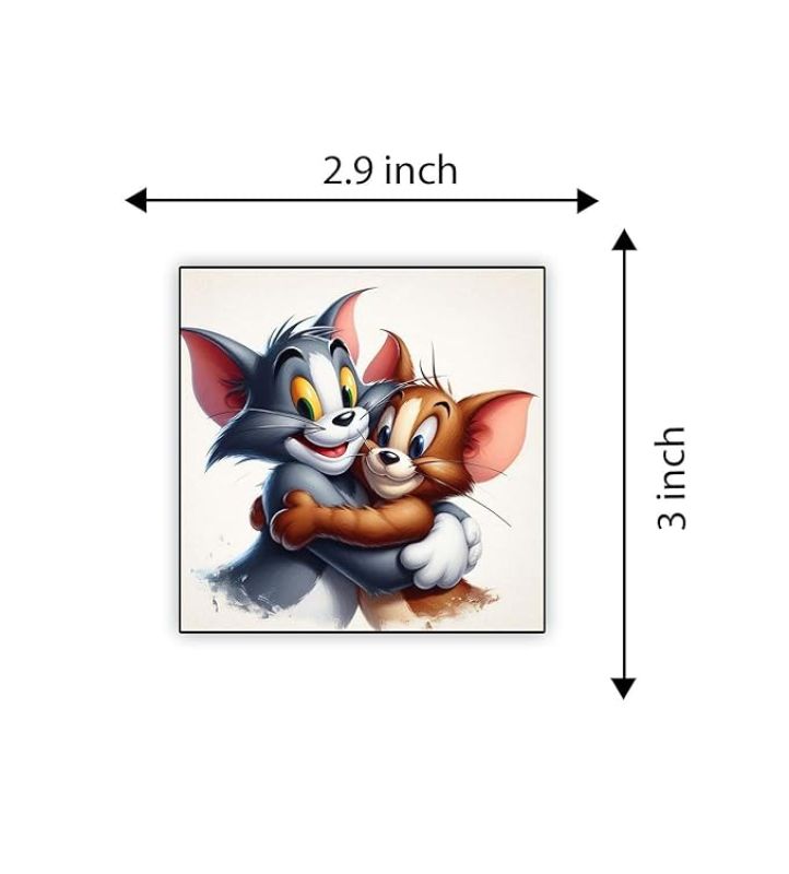 Cartoon Fridge Magnet for Kids  Gift and Decoration  Attractive Cartoon Theme Magnet for Indoor Decoration  Home & Kitchen Decor Stickers (Tom & Jerry 2)