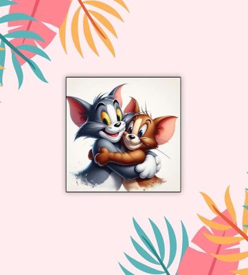 Cartoon Fridge Magnet for Kids  Gift and Decoration  Attractive Cartoon Theme Magnet for Indoor Decoration  Home & Kitchen Decor Stickers (Tom & Jerry 2)