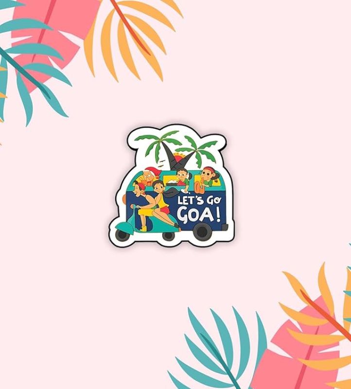 Goa Theme Fridge Magnet Refrigerator Stylish Fridge Magnet Home & Kitchen Decor  Travels Magnet Sticker  Souvenir Fridge Magnets (Lets Go Goa Magnet)