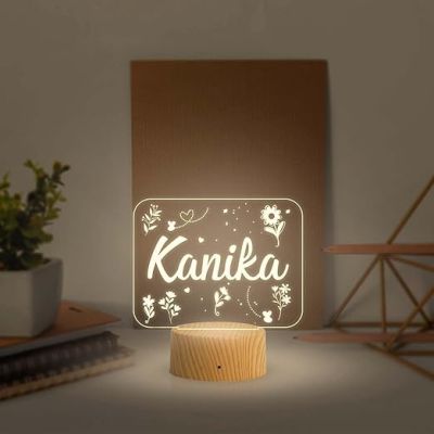 Personalized Name Led Lamp 3D Illusion Table Light Customized Birthday Gift for Husband Wife Girlfriend Boyfriend Office Friend  Warm White Light