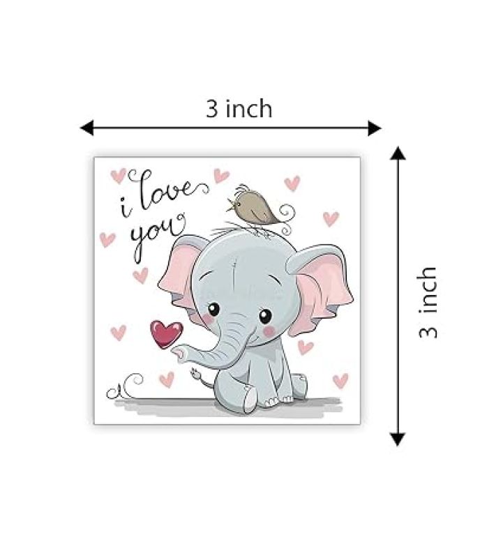 Cute Animal Design Wooden Fridge Magnet for Refrigerator & Almirah Door Magnet  Kitchen & Home Decoration Items  Animal Cartoon Magnet Sticker (I Love Elephant)