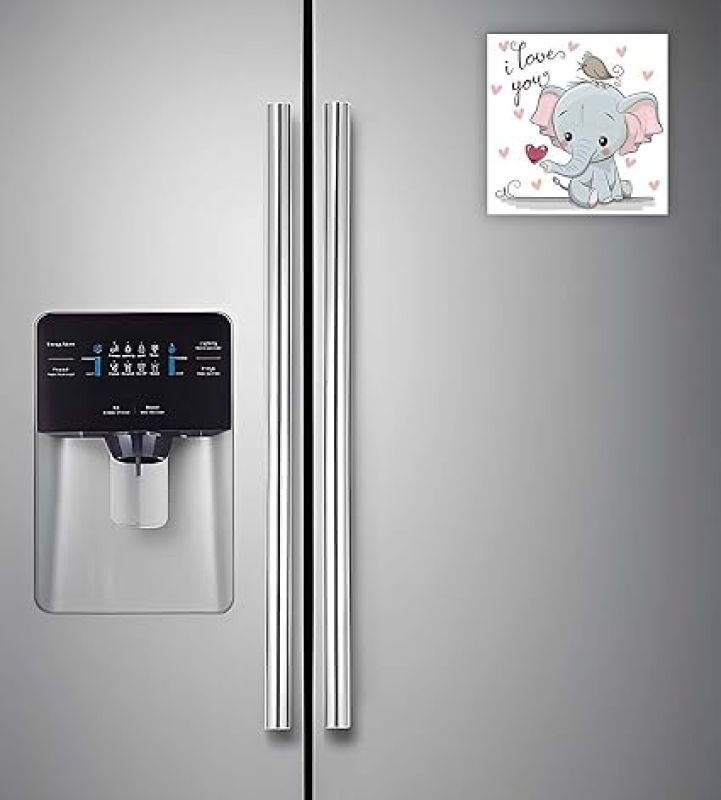 Cute Animal Design Wooden Fridge Magnet for Refrigerator & Almirah Door Magnet  Kitchen & Home Decoration Items  Animal Cartoon Magnet Sticker (I Love Elephant)