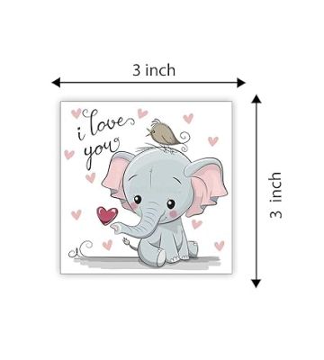 Cute Animal Design Wooden Fridge Magnet for Refrigerator & Almirah Door Magnet  Kitchen & Home Decoration Items  Animal Cartoon Magnet Sticker (I Love Elephant)