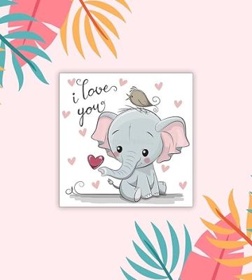 Cute Animal Design Wooden Fridge Magnet for Refrigerator & Almirah Door Magnet  Kitchen & Home Decoration Items  Animal Cartoon Magnet Sticker (I Love Elephant)