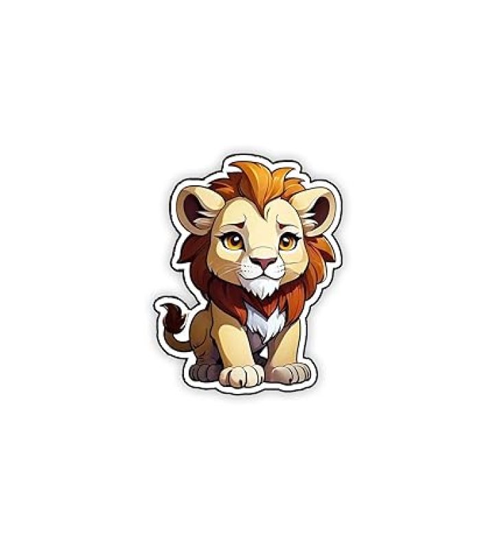 Cute Animal Design Wooden Fridge Magnet for Refrigerator & Almirah Door Magnet  Kitchen & Home Decoration Items  Animal Cartoon Magnet Sticker (Lion)