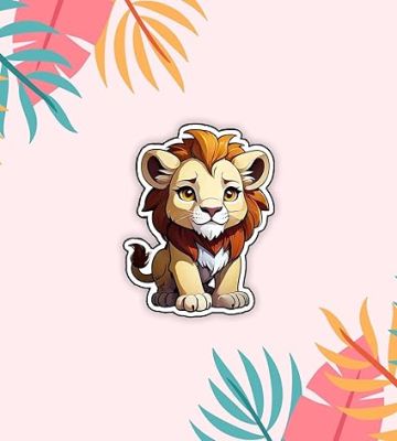 Cute Animal Design Wooden Fridge Magnet for Refrigerator & Almirah Door Magnet  Kitchen & Home Decoration Items  Animal Cartoon Magnet Sticker (Lion)