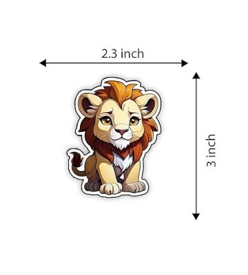Cute Animal Design Wooden Fridge Magnet for Refrigerator & Almirah Door Magnet  Kitchen & Home Decoration Items  Animal Cartoon Magnet Sticker (Lion)