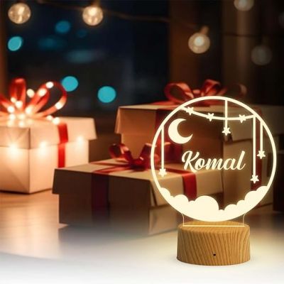 Personalized Name Led Lamp 3D Illusion Table Light Customized Birthday Gift for Husband Wife Girlfriend Boyfriend Office Friend  Warm White Light  (Design 9)