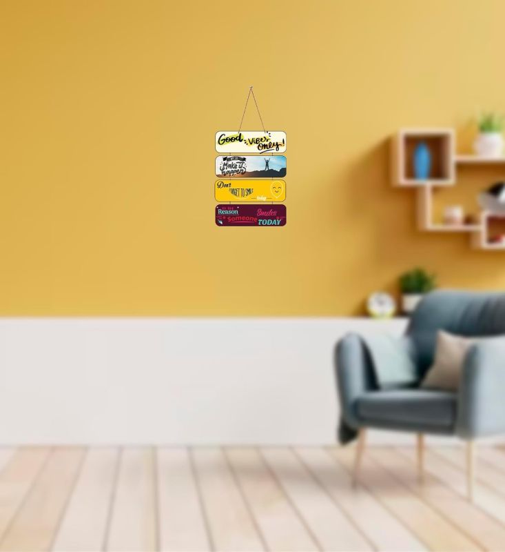 Motivational Quotes Printed Decorative Wall Hanging for Living Room  Bedroom  Office  Gift  Decoration Items for Home  Wall Art For Hall  Modern Wall Decoration (Good Vibes Only)