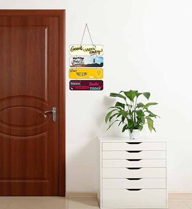 Motivational Quotes Printed Decorative Wall Hanging for Living Room  Bedroom  Office  Gift  Decoration Items for Home  Wall Art For Hall  Modern Wall Decoration (Good Vibes Only)