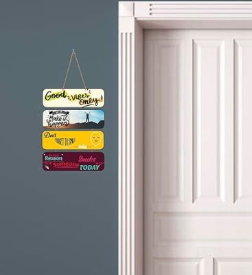 Motivational Quotes Printed Decorative Wall Hanging for Living Room  Bedroom  Office  Gift  Decoration Items for Home  Wall Art For Hall  Modern Wall Decoration (Good Vibes Only)