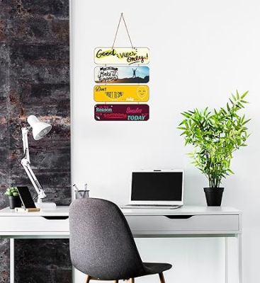 Motivational Quotes Printed Decorative Wall Hanging for Living Room  Bedroom  Office  Gift  Decoration Items for Home  Wall Art For Hall  Modern Wall Decoration (Good Vibes Only)