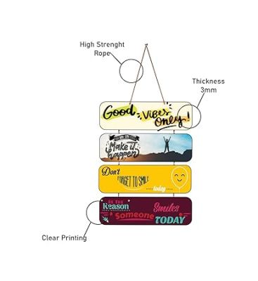 Motivational Quotes Printed Decorative Wall Hanging for Living Room  Bedroom  Office  Gift  Decoration Items for Home  Wall Art For Hall  Modern Wall Decoration (Good Vibes Only)