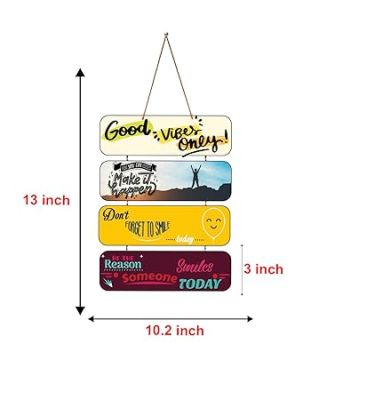 Motivational Quotes Printed Decorative Wall Hanging for Living Room  Bedroom  Office  Gift  Decoration Items for Home  Wall Art For Hall  Modern Wall Decoration (Good Vibes Only)