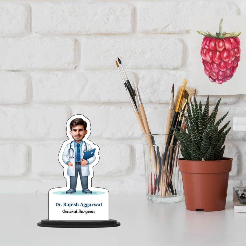 Personalized Caricature For Surgeon Doctor  Caricature Photo Frame Unique Design Customized Gift Doctor  Birthday Gift For Doctor  Doctor Caricature Gift
