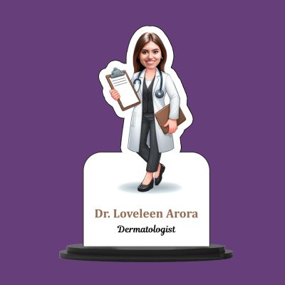 Personalized Caricature For Dermatologist Doctor  Table Decor Item  Thankyou Gift For Doctor  Caricature Photo Frame Unique Design Customized Gift for Doctor