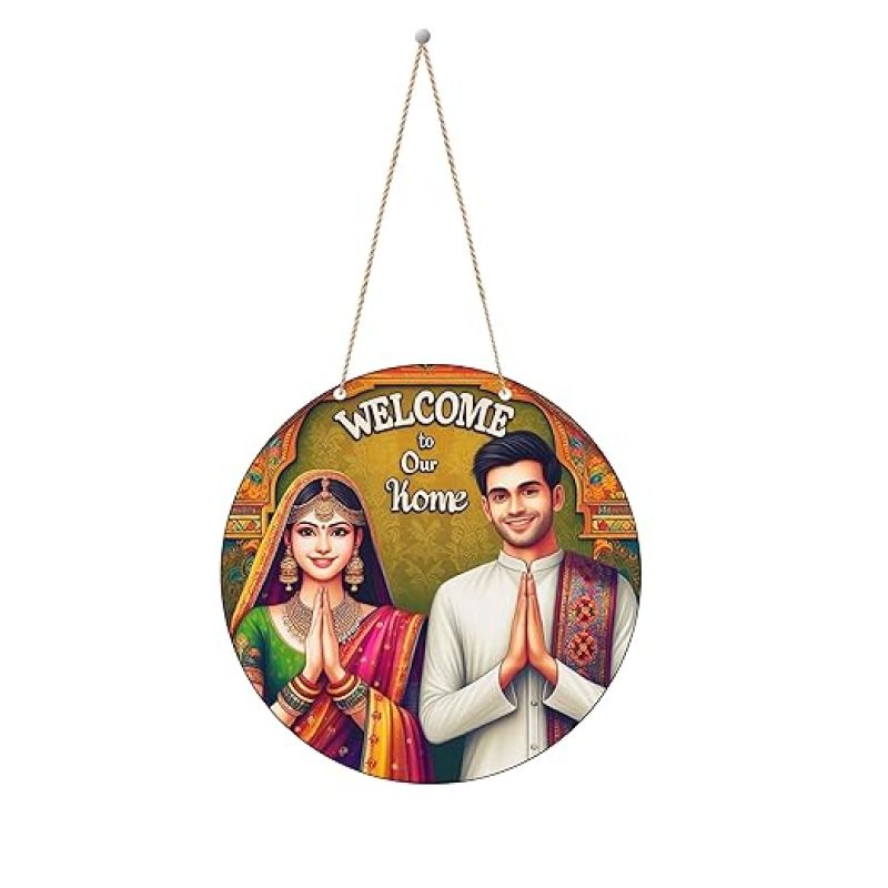 Welcome To Our Home Decorative Wall Art  Wall Decoration Items for Living Room  Home Decor Items for Living Room  Front Door Wall Hanging  Modern House Decoration Item For Gift (Design 6)