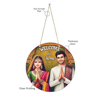 Welcome To Our Home Decorative Wall Art  Wall Decoration Items for Living Room  Home Decor Items for Living Room  Front Door Wall Hanging  Modern House Decoration Item For Gift (Design 6)