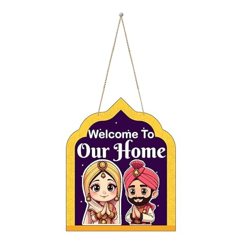 Welcome To Our Home Decorative Wall Art  Wall Decoration Items for Living Room  Home Decor Items for Living Room  Front Door Wall Hanging  Modern House Decoration Item For Gift