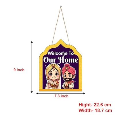 Welcome To Our Home Decorative Wall Art  Wall Decoration Items for Living Room  Home Decor Items for Living Room  Front Door Wall Hanging  Modern House Decoration Item For Gift