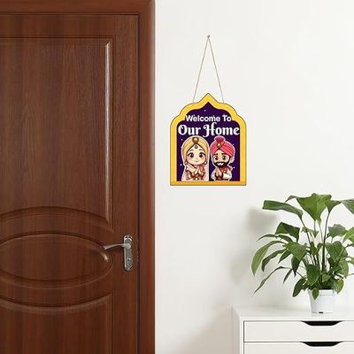 Welcome To Our Home Decorative Wall Art  Wall Decoration Items for Living Room  Home Decor Items for Living Room  Front Door Wall Hanging  Modern House Decoration Item For Gift