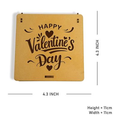 Happy Valentines Day Wooden Box With 20 Message Hearts  Valentine Gift for Girlfriend Boyfriend Husband Wife  Express Your Love For Loveable Person  Valentine Day Gift Box