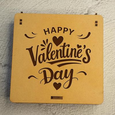 Happy Valentines Day Wooden Box With 20 Message Hearts  Valentine Gift for Girlfriend Boyfriend Husband Wife  Express Your Love For Loveable Person  Valentine Day Gift Box