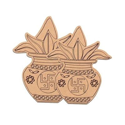 Pack of 5 MDF Wooden Kalash Cutout for DIY Projects, Art and Craft  Diwali & Festival Decoration