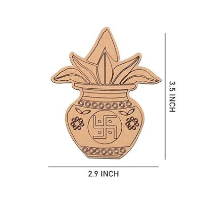 Pack of 5 MDF Wooden Kalash Cutout for DIY Projects, Art and Craft  Diwali & Festival Decoration