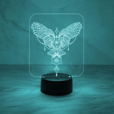 Owl Evil Eyes Acrylic Night Lamp with 7 Color Changing Light  Home Décor Light  Bedside Desk Table Lamp  Automatic Color Changing Light