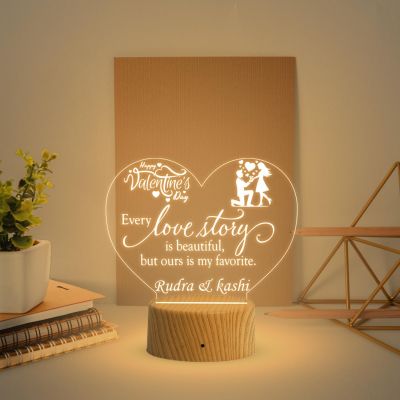 Customized Happy Valentine Day Night Lamp  Personalized with Name  Warm White Light  Gift for Valentine Day  Gift for Girlfriend Boyfriend Husband Wife