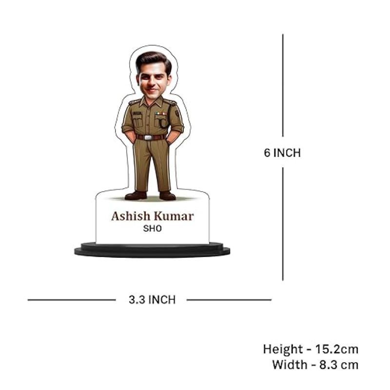 Personalized Police Caricature Gift for Police Man  Caricature Photo Frame For Police Officer  Birthday Gift For Police Officer  Gift for Friends, Brother, Husband