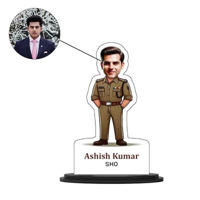 Personalized Police Caricature Gift for Police Man  Caricature Photo Frame For Police Officer  Birthday Gift For Police Officer  Gift for Friends, Brother, Husband