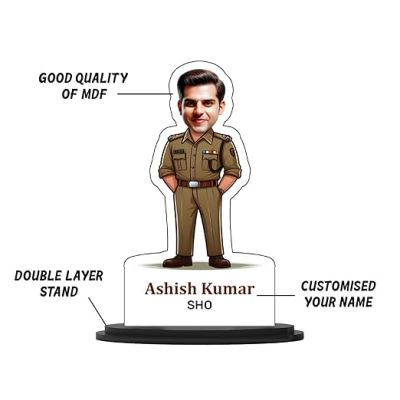 Personalized Police Caricature Gift for Police Man  Caricature Photo Frame For Police Officer  Birthday Gift For Police Officer  Gift for Friends, Brother, Husband