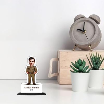 Personalized Police Caricature Gift for Police Man  Caricature Photo Frame For Police Officer  Birthday Gift For Police Officer  Gift for Friends, Brother, Husband