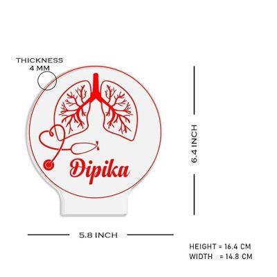 Personalized Pulmonologist Lamp  Customized Doctor Name Led Light  Lungs Led Light  Thankyou Gift for Doctor  Birthday Gift for Doctor (Multicolored Light )