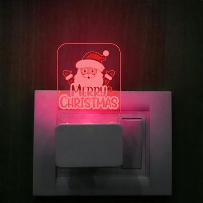 3D Illusion Plug Lamp with 7 Colors Changing for Christmas Decoration