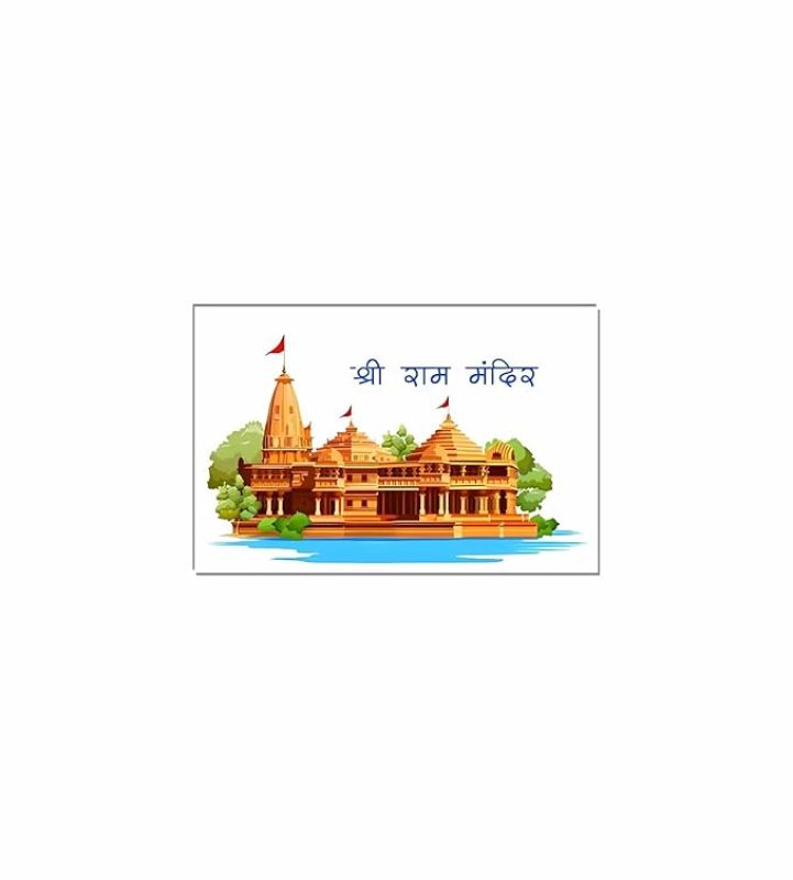 Ayodhya Ram Mandir Wooden Fridge Magnet  Home Office Decoration Magnet Stickers