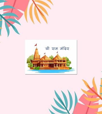 Ayodhya Ram Mandir Wooden Fridge Magnet  Home Office Decoration Magnet Stickers
